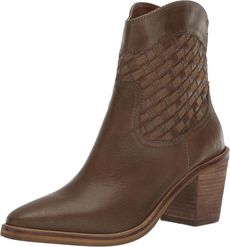 Lucky Brand Women's Aryleis Western Bootie Ankle Boot 5.5, Taupe